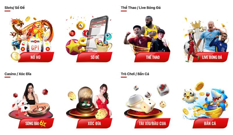Trải Nghiệm Thế Giới Cá Cược Đỉnh Cao Cùng VN88 3 Hệ Thống Sản Phẩm Đa Dạng Tại VN88